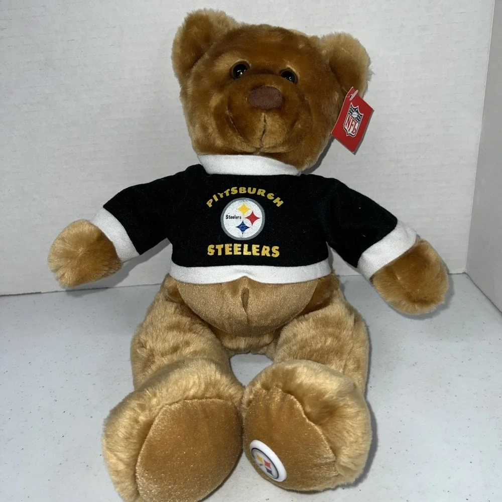 Official NFL Pittsburgh Steelers Stuffed Brown Bear w/ Shirt & Plastic Logo 15